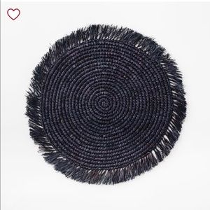 4 West Elm Navy Blue Round Woven Placemats